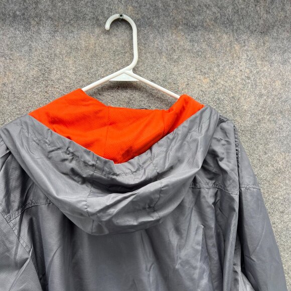 New Balance Jacket Men XL Gray Orange Full Zip Polyester Hooded Windbreaker Vtg - Picture 10 of 12